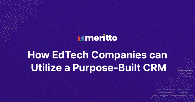 Illustration of Meritto’s EdTech CRM showcasing centralized lead management, data-driven insights, and omnichannel communication for scaling EdTech businesses.