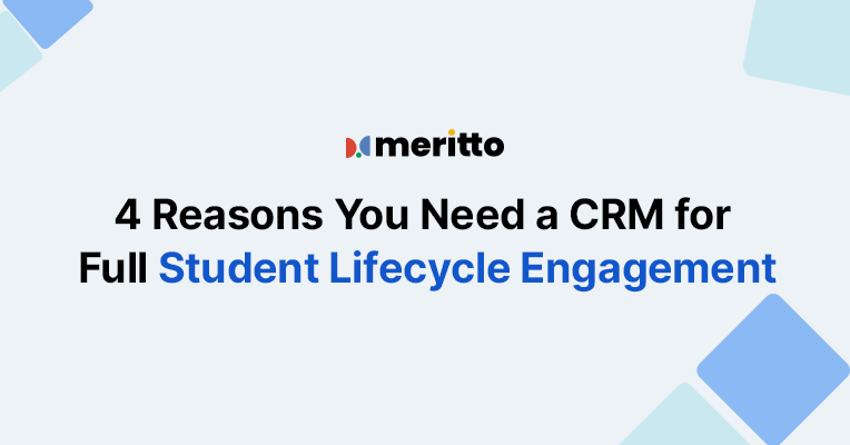 A dashboard view of Meritto’s CRM showcasing student lifecycle management features like communication tracking, admissions workflows, and engagement tools.