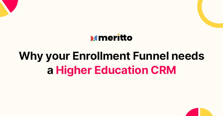 Illustration of a university admissions team using Meritto's CRM platform to manage inquiries, streamline applications, and boost enrollments.