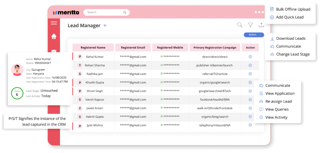 Meritto Education Lead Management System