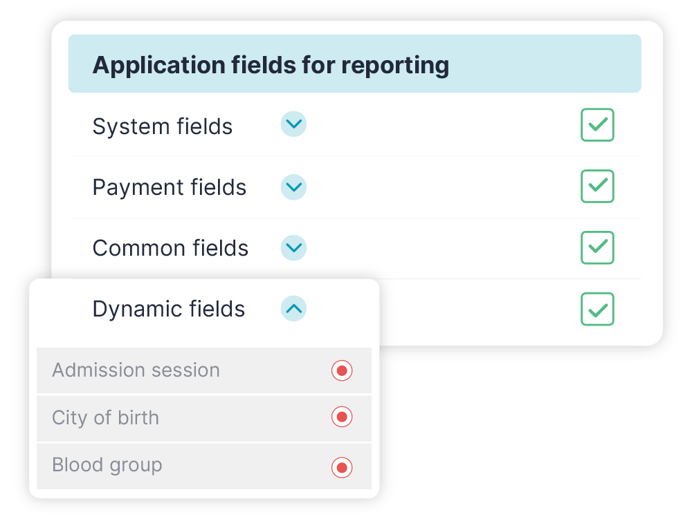 Build custom reports on any application field with zero limitations
